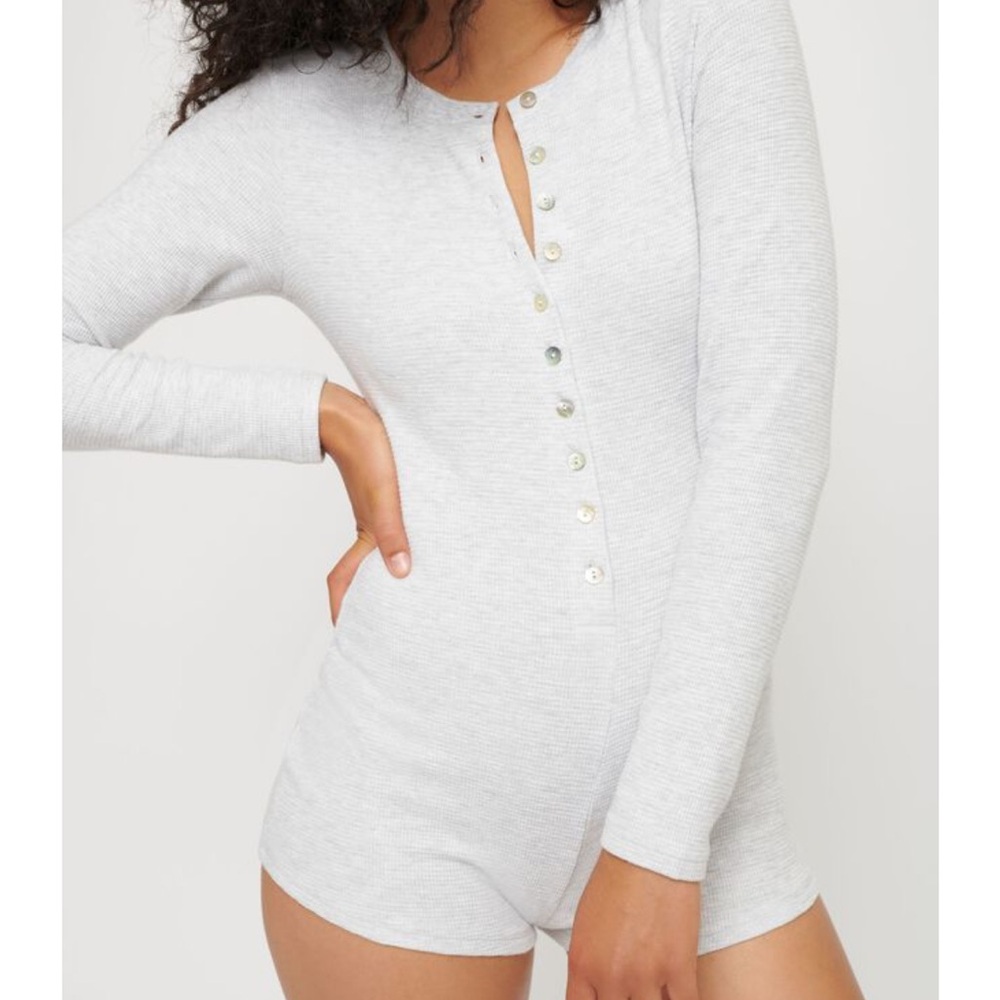 Dynamite Waffle Romper - Size: XXS - Grey